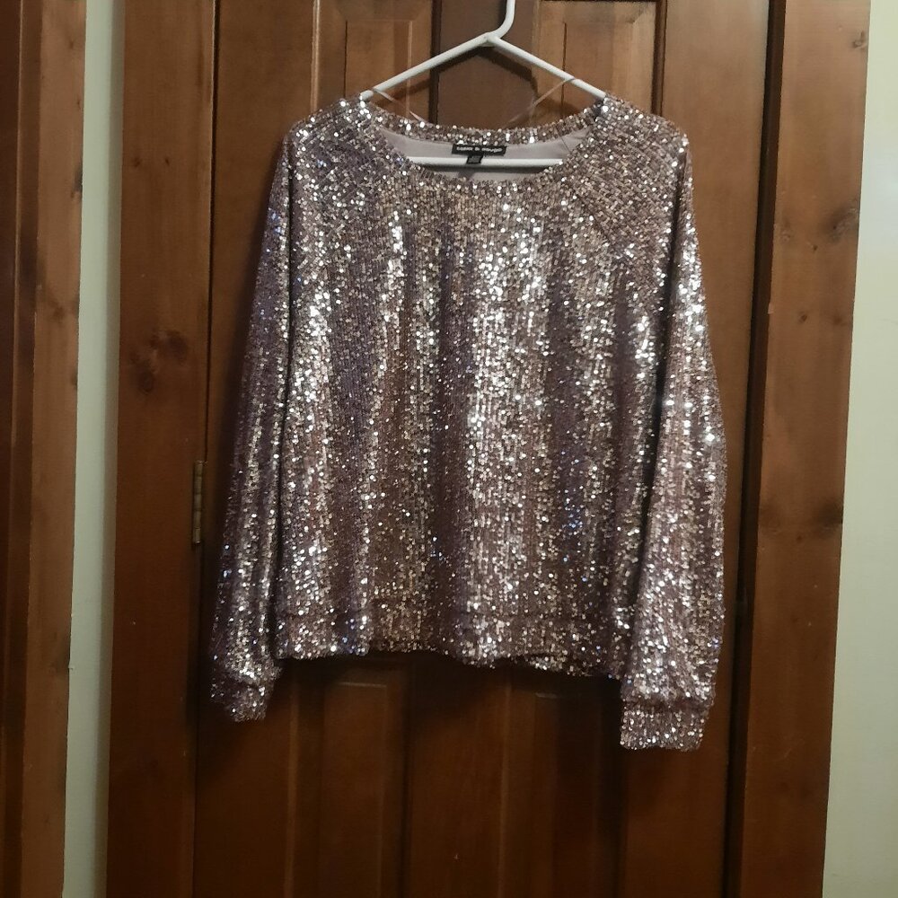 Gold Sequins Size Large Super Sparkly Holiday Party Top